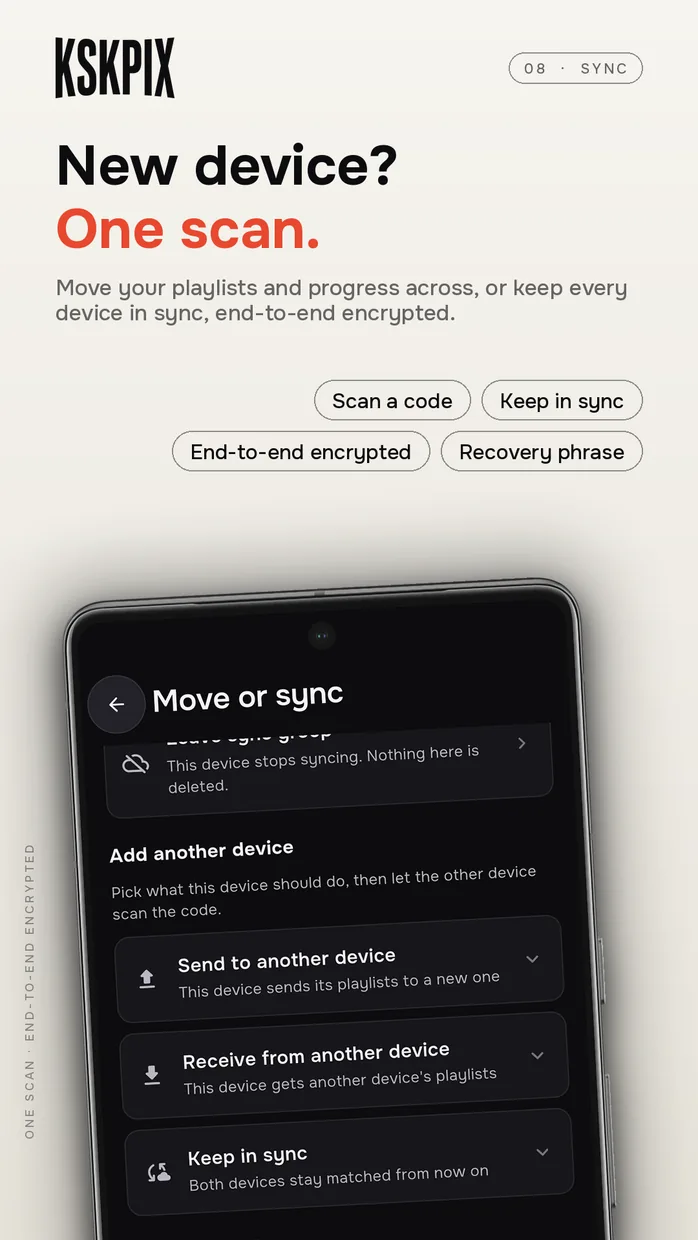 New device? One scan. Move or sync screen on an Android phone