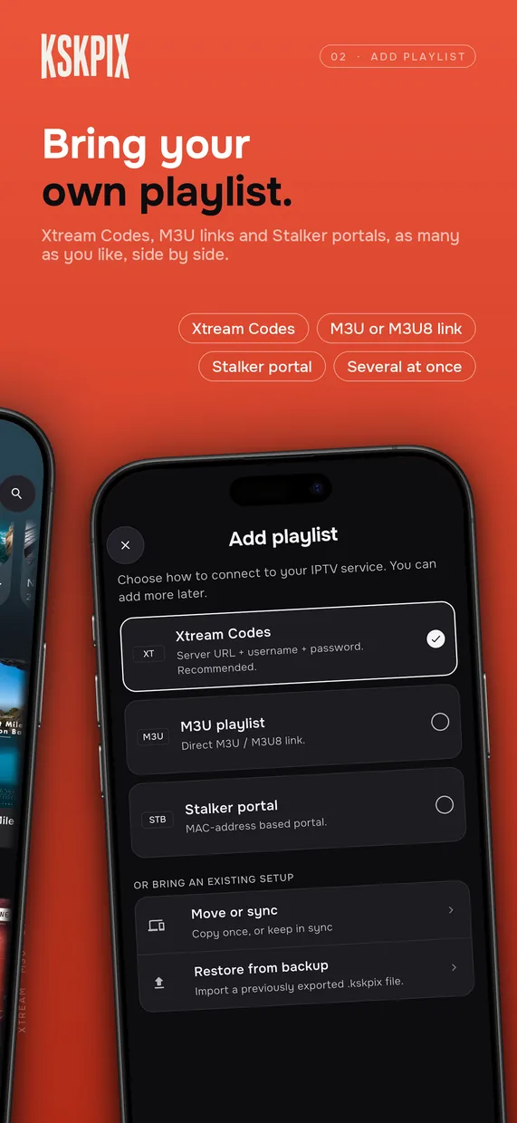 Bring your own playlist. Add playlist screen on an iPhone