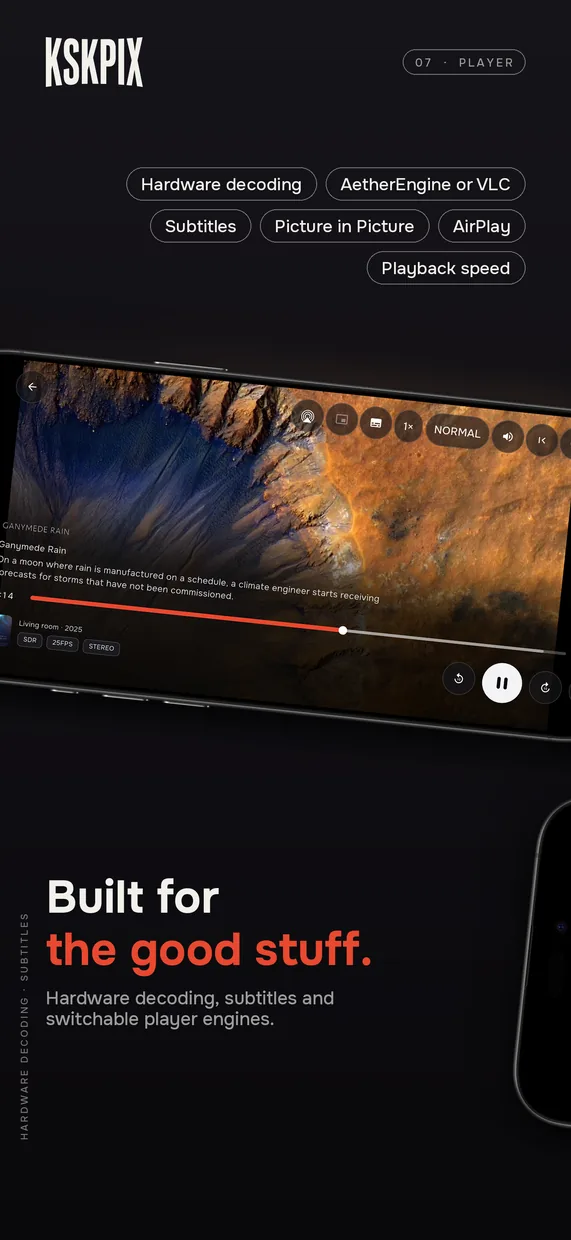 Built for the good stuff. Video player on an iPhone
