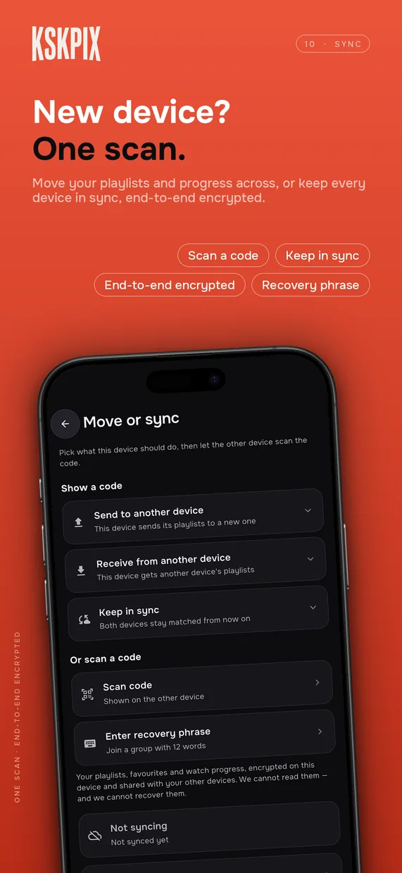 New device? One scan. Move or sync screen on an iPhone