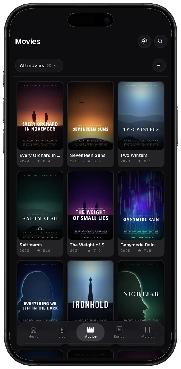 Movies library on an iPhone
