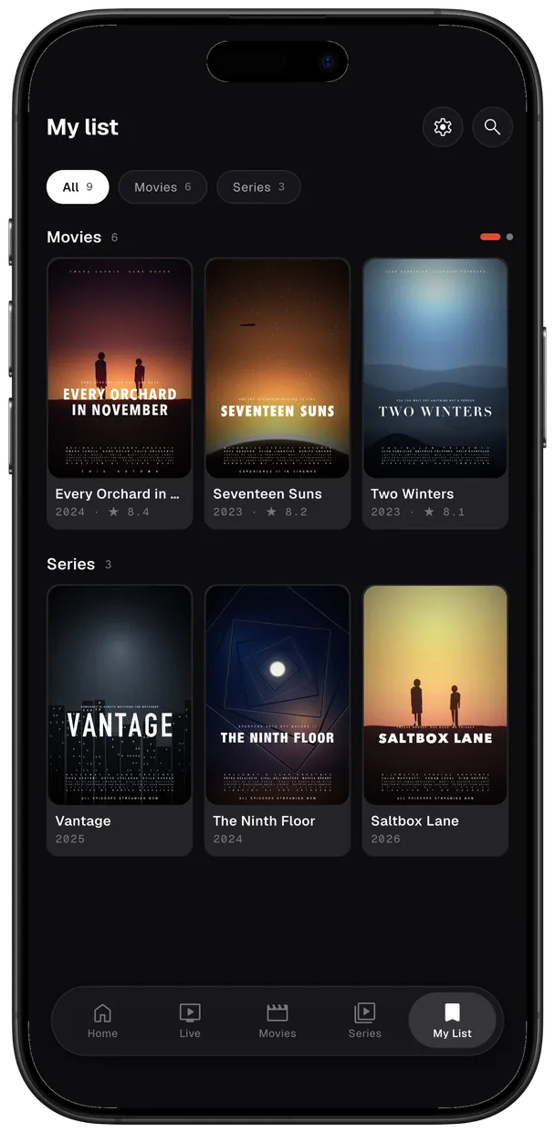 My List on an iPhone