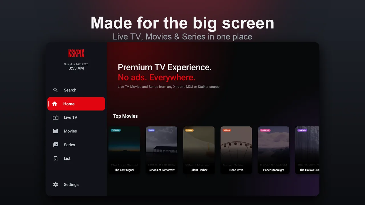 KSKPix home on TV